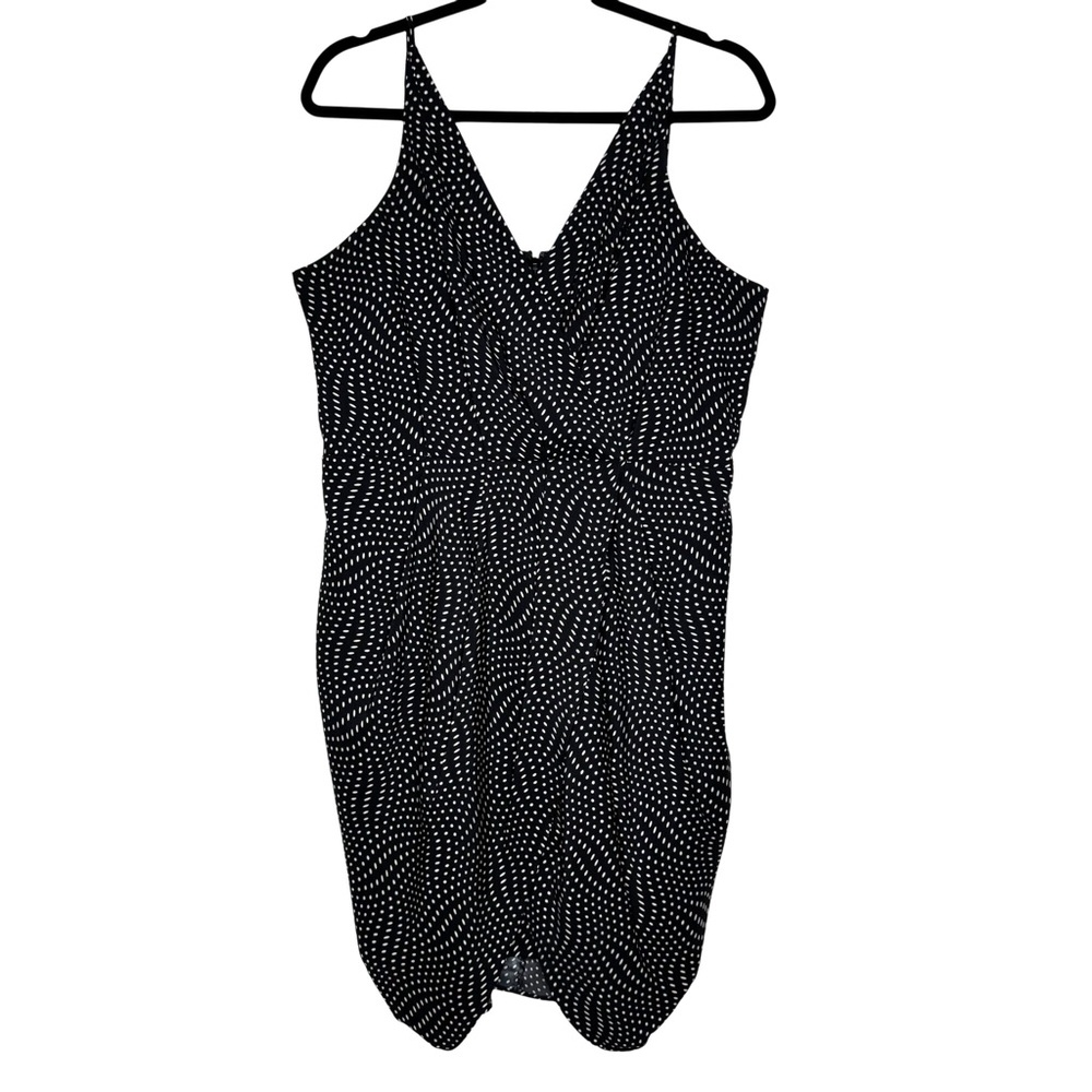 Express Black/White Polka Dots Y2K Baby doll top Tulip mini dress Women's size L